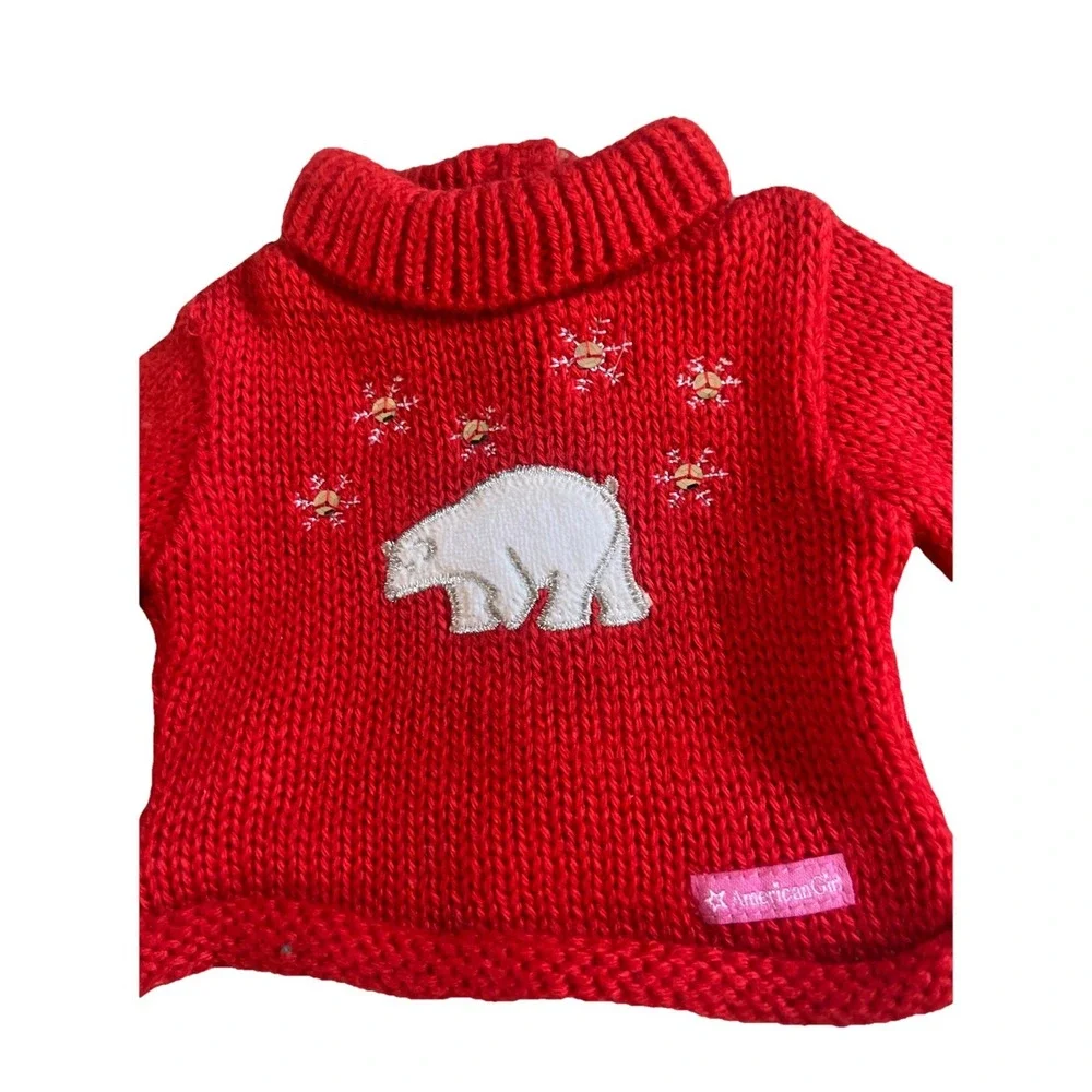 American Girl Doll Polar Bear Winter Sweater And Headband